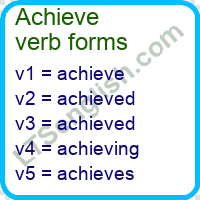 Achieve Verb Forms