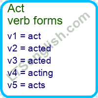 Act Verb Forms