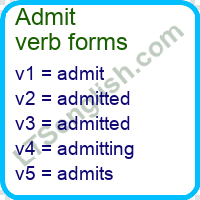 Admit Verb Forms