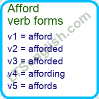 Afford Verb Forms