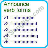 Announce Verb Forms