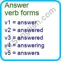 Answer Verb Forms