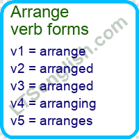 The verb form of play arrange in ,V1,V2,V2,V3,V4​ 