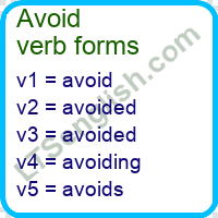 Avoid Verb Forms
