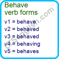 Behave Verb Forms