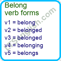 Belong Verb Forms