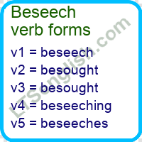 Beseech Verb Forms