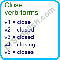 Close Verb Forms