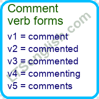 Comment Verb Forms