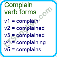 Complain Verb Forms