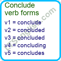 Conclude Verb Forms