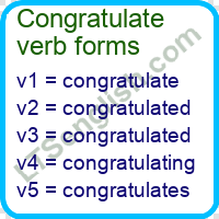 Congratulate Verb Forms