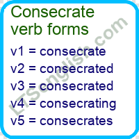 Consecrate Verb Forms