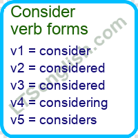 Consider Verb Forms