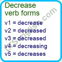 Decrease Verb Forms