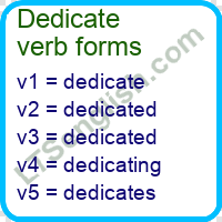 Dedicate Verb Forms