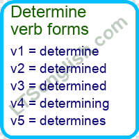 Determine Verb Forms