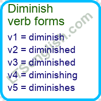 Diminish Verb Forms