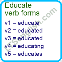 Educate Verb Forms