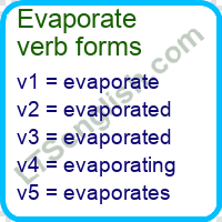 Evaporate Verb Forms