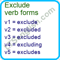 Exclude Verb Forms
