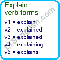 Explain Verb Forms