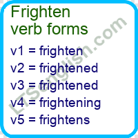 Frighten V1 V2 V3, Frighten Past and Past Participle Form Tense Verb 1 2 3  - English Learn Site
