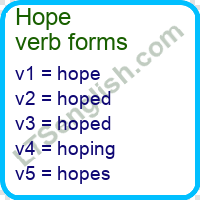 Hope Verb Forms