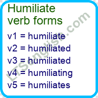 Humiliate Verb Forms