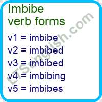 Imbibe Verb Forms