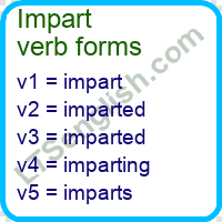 Impart Verb Forms