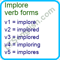 Implore Verb Forms