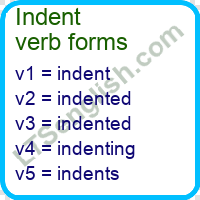 Indent Verb Forms