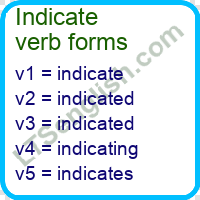 Indicate Verb Forms