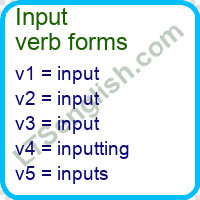 Input Verb Forms