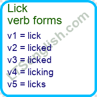 Lick Verb Forms