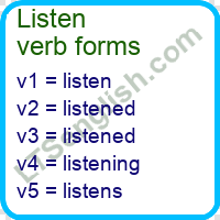 Listen Verb Forms