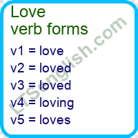 Love Verb Forms