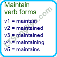 Maintain Verb Forms