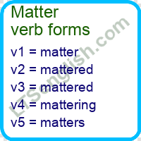 Matter Verb Forms