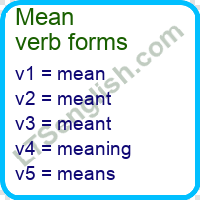 Mean Verb Forms