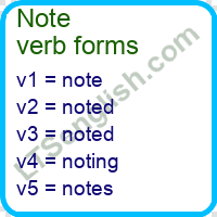 Note Verb Forms