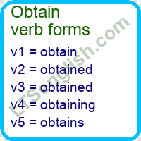Obtain Verb Forms