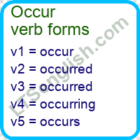 Occur Verb Forms