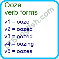 Ooze Verb Forms