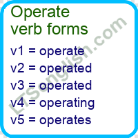 Operate Verb Forms
