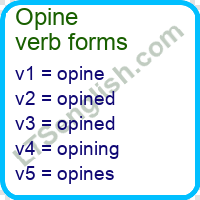 Opine Verb Forms