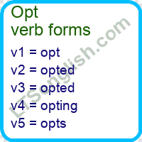 Opt Verb Forms