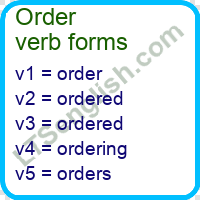 Order Verb Forms