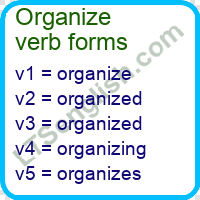 Organize Verb Forms